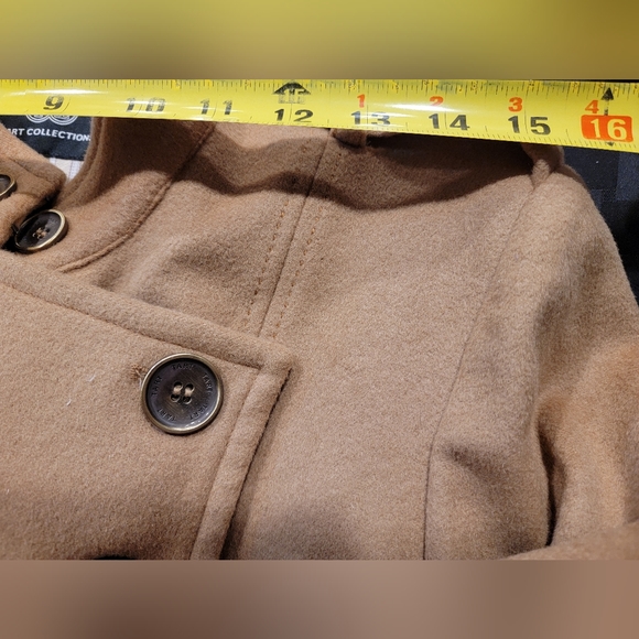 Tart Collection Tan Military Long Winter Coat Size M 100% Wool - Picture 10 of 15